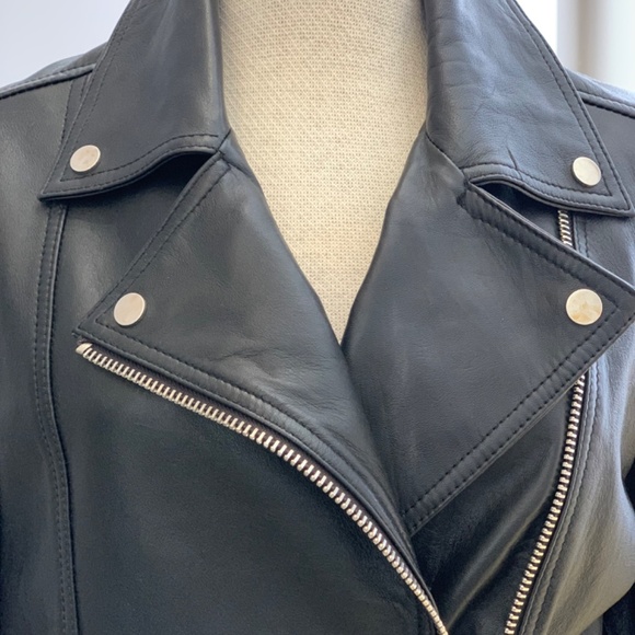 100% Leather Barney’s Moto Jacket - Picture 2 of 4